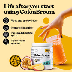 Serving scoop of psyllium husk powder for ColonBroom