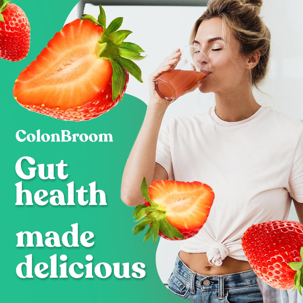 ColonBroom Psyllium Husk Powder Strawberry bottle