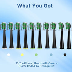 Color-coded heads with covers for easy distinction
