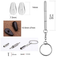 Nose pads color options black and clear