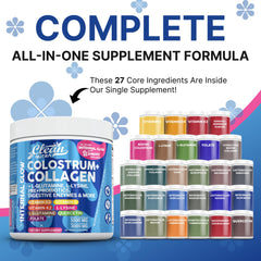 Colostrum and collagen blend with vitamins and minerals