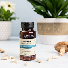 Close-up of Nature's Sunshine Colostrum 60 capsules