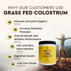Colostrum powder being mixed into a cold beverage