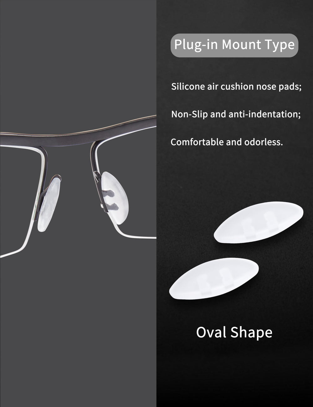 Nose pads compatible with most glasses (universal compatibility)