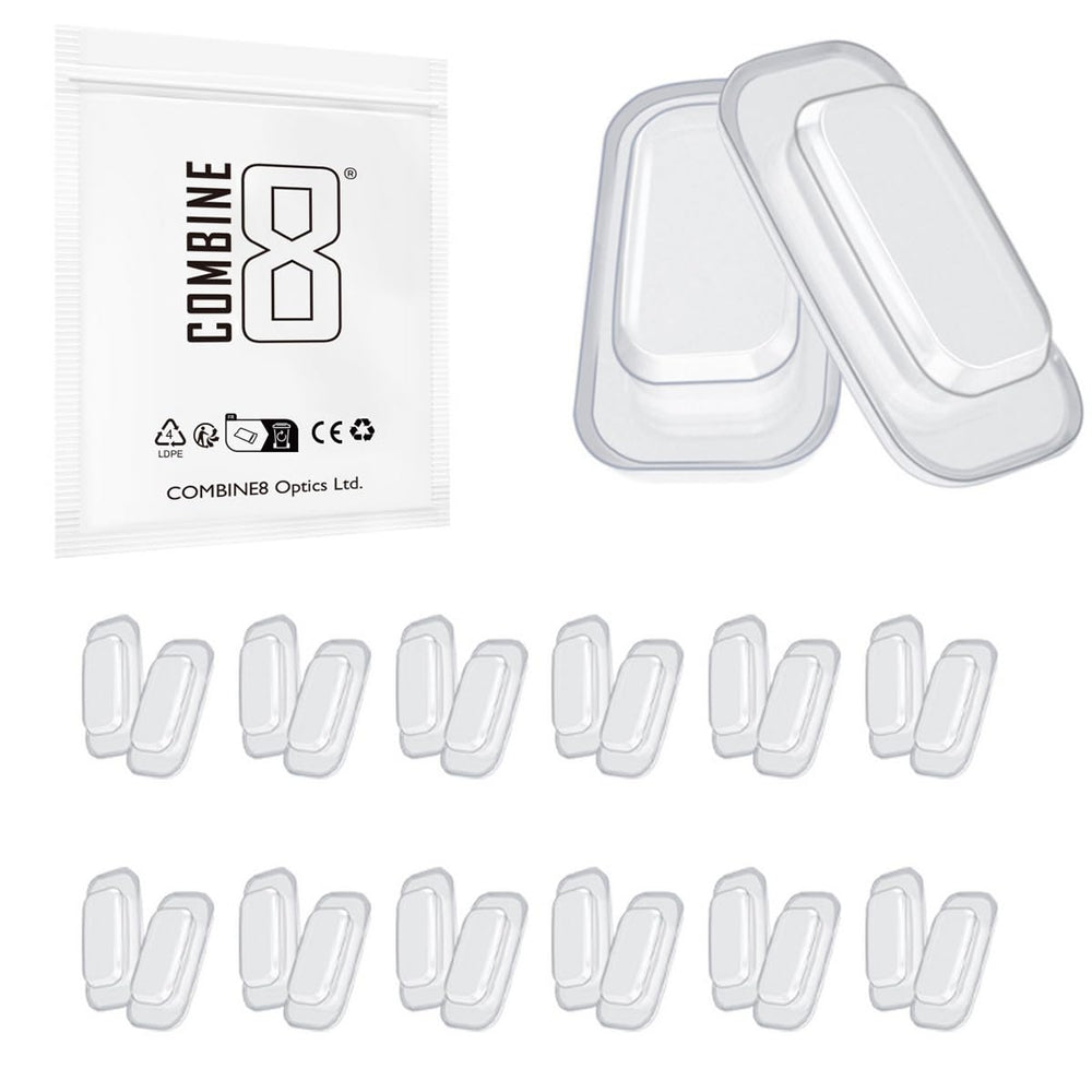 Combine8 12-pair white silicone eyeglasses nose pads, anti-slip