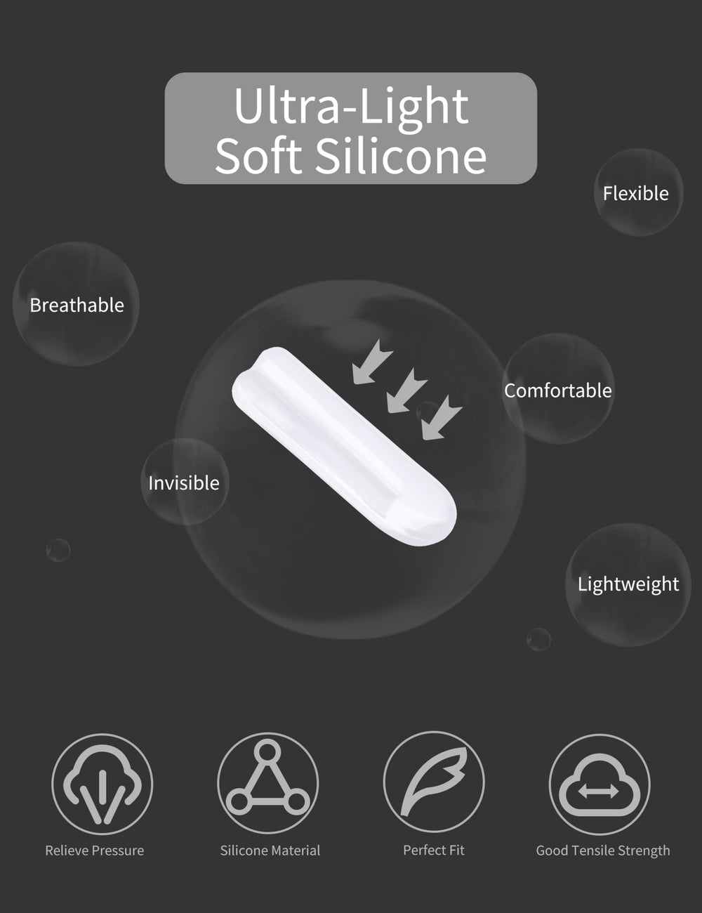 Close-up of soft silicone nose pads material