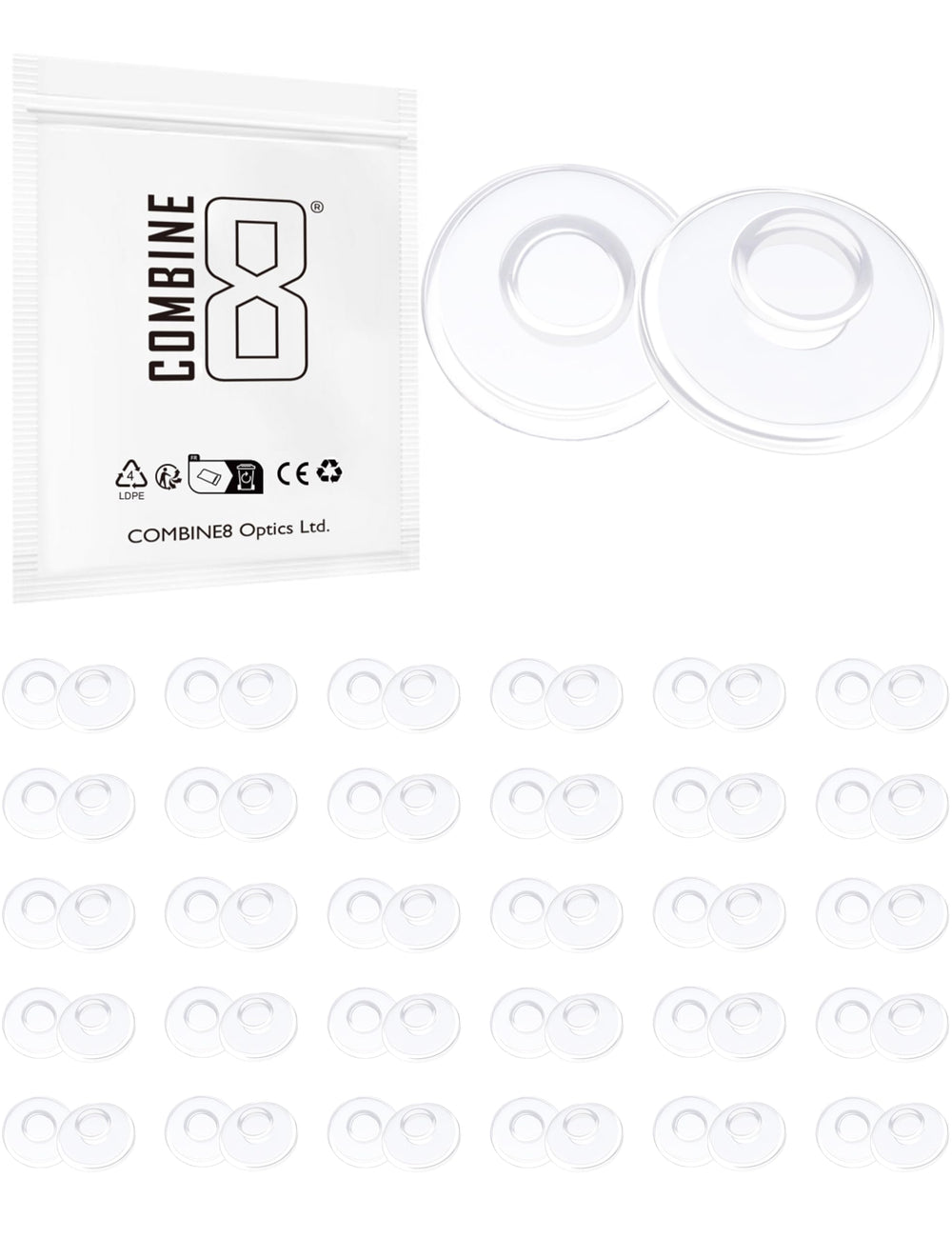 Combine8 30-pair round silicone eyeglass nose pads product image