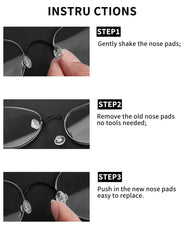 Easy installation of nose pads for glasses without tools