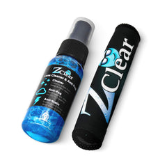 Combo pack includes 1oz anti-fog spray and microfiber cloth for eyewear and sunglasses