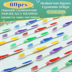 Travel-friendly disposable toothbrush with soft bristles