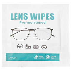 Compact pocket-size lens wipes for purse or bag
