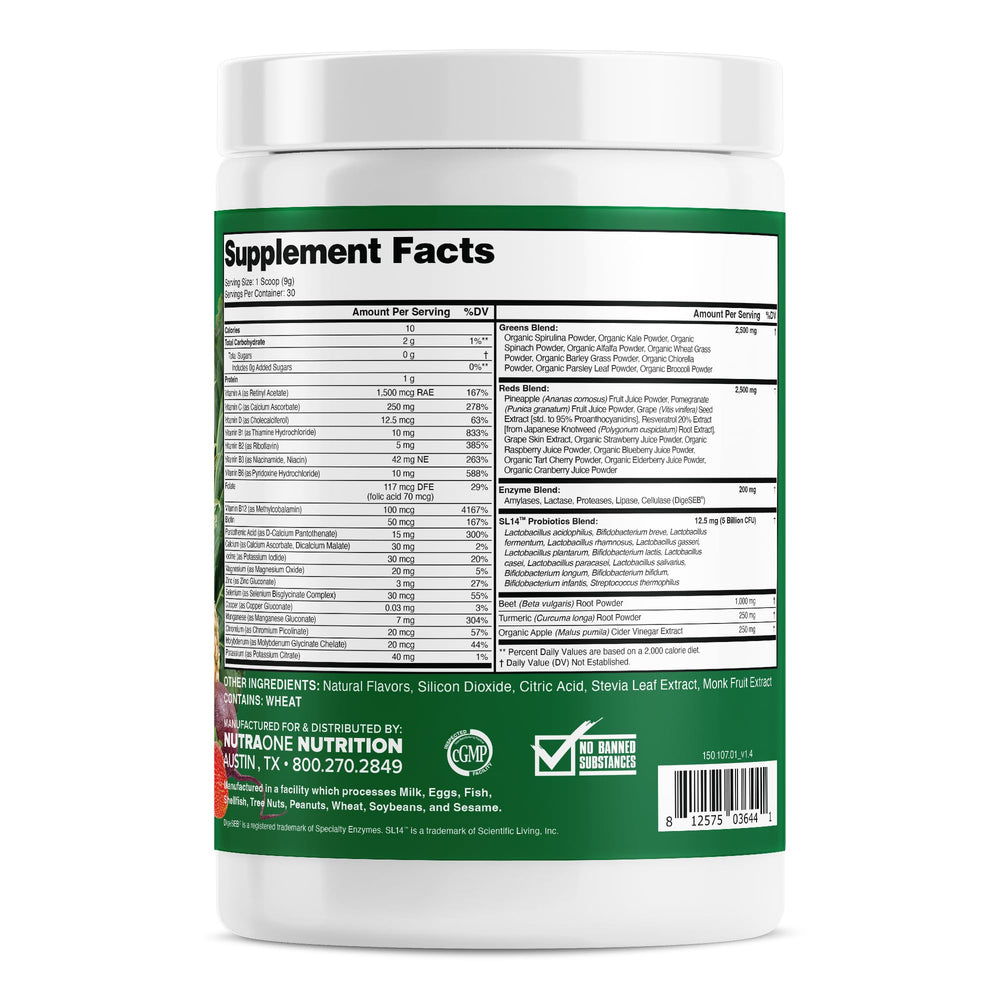 Back label on Complete Superfoods cannister