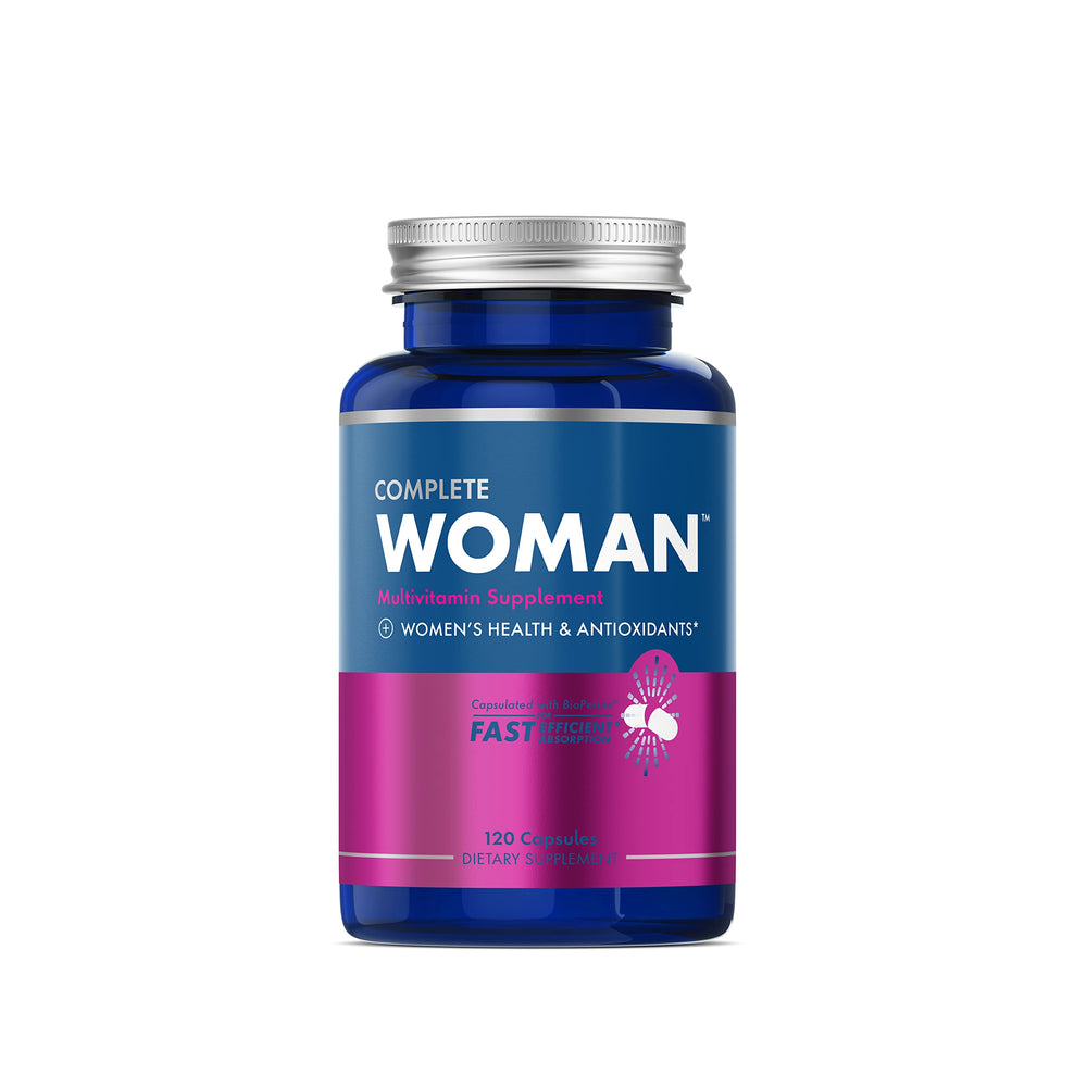 Front view of Complete Woman Multivitamin 120 ct bottle
