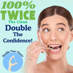 Compostable tooth flossers with natural mint flavor