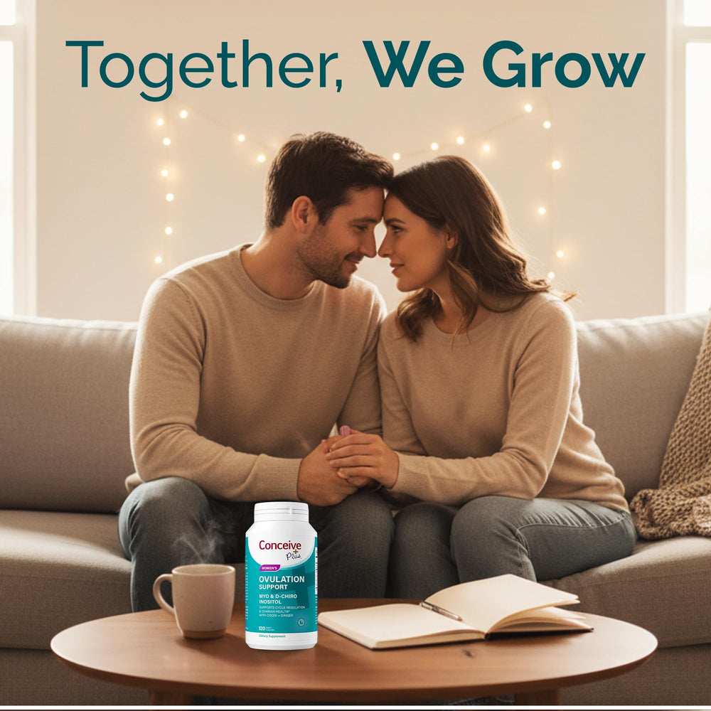 Natural conception support scene with wellness imagery