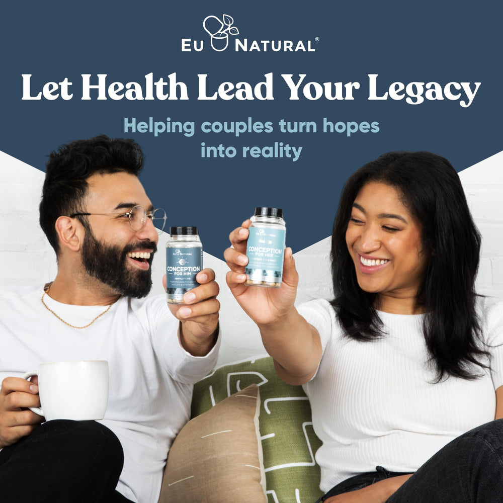 Lifestyle scene with fertility vitamins on a counter