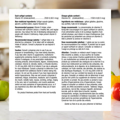 Vitamin D3 2500 IU softgels visible in the bottle