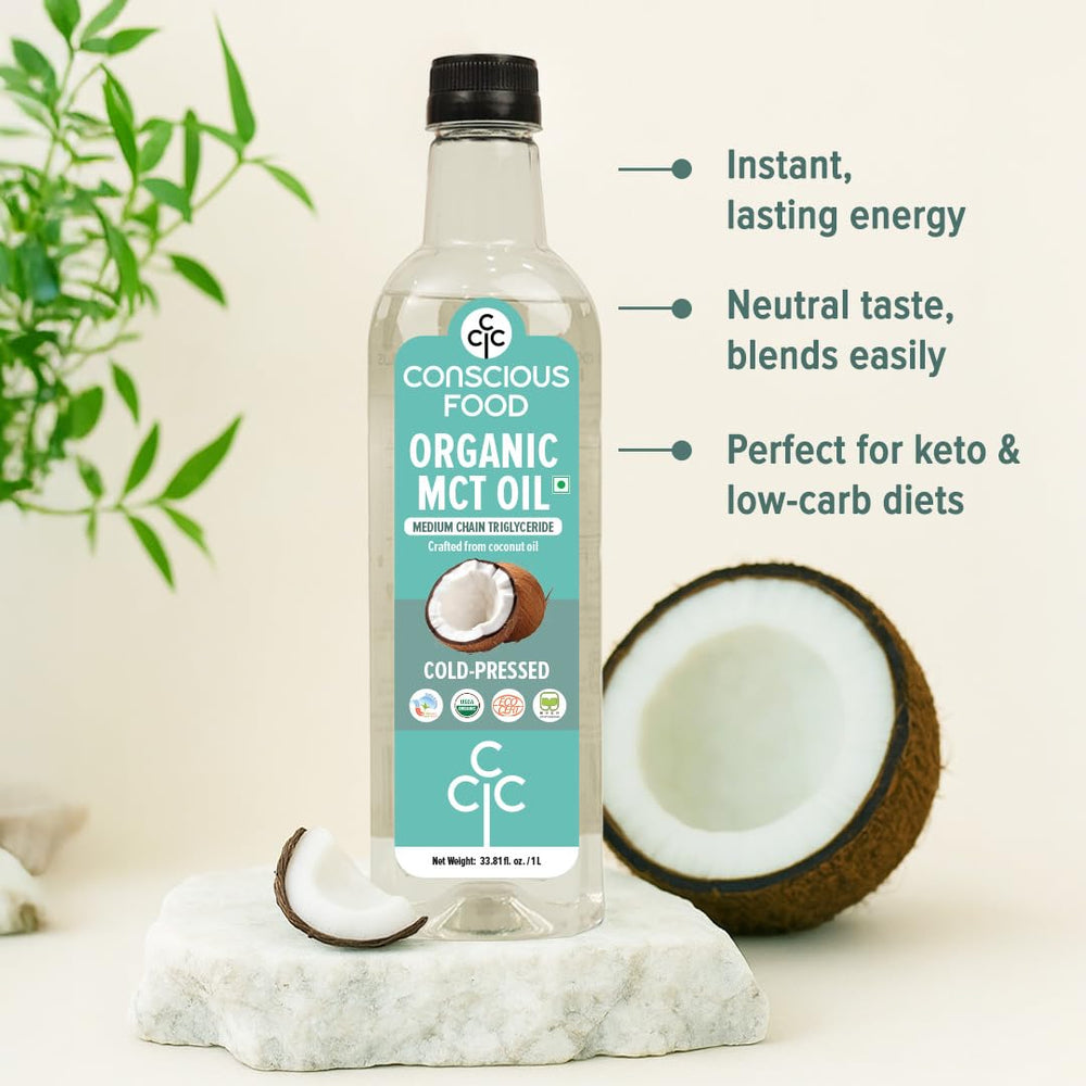 MCT oil being added to coffee and smoothies