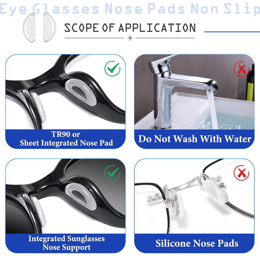 D-shaped ergonomic silicone nose pads for comfort