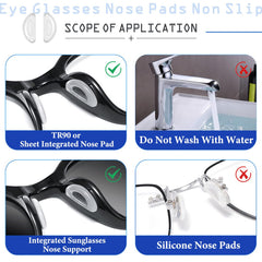 D-shaped ergonomic silicone nose pads for comfort
