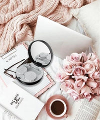 Portable travel-sized contact case with mirror, tweezers, and solution bottle