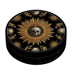 Interior view showing lens holder, stick connection, and accessories