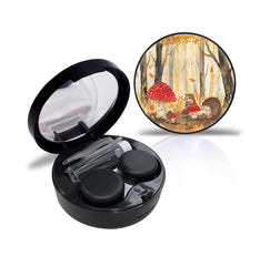 Hedgehog in the Forest pattern on ABS plastic contact lens case