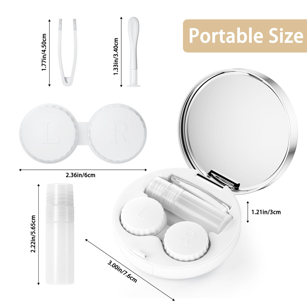 Leakproof travel lens case with mirror and bottle