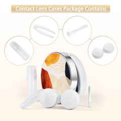 Five-in-one contact lens kit components laid out