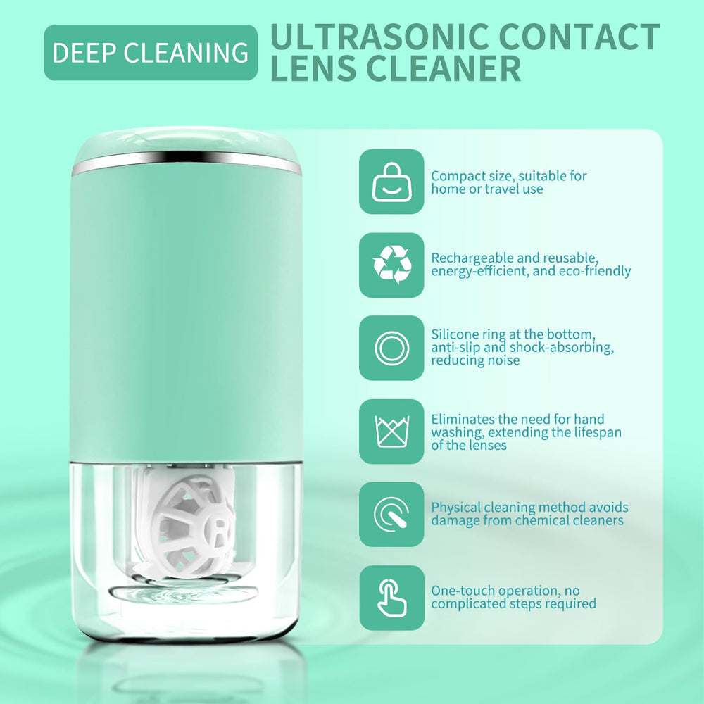 Compact travel-friendly lens cleaner fits in palm or makeup bag