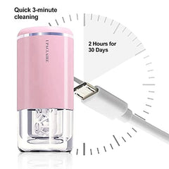 User removing contact lens with suction tool