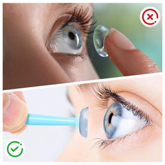 Portable travel-friendly contact lens remover tool in blue