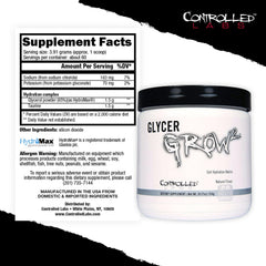 Controlled Labs GlycerGrow powder measuring into a glass before training.