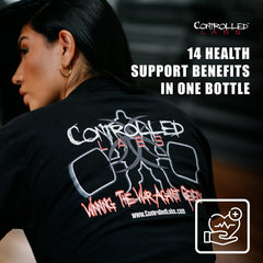 CONTROLLED LABS Orange Health IQ tablets close-up highlighting easy daily capsules for energy support