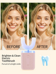 COOBST U-Shaped Electric Toothbrush in shower demonstrating IPX7 waterproof
