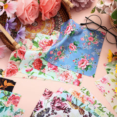 24-piece package of flower-pattern cleaning cloths