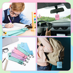 Open pouch hanging ring and portable cleaning cloth set