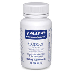 Copper citrate 60 capsules bottle
