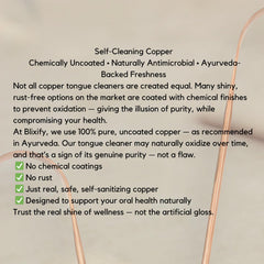 Reusable and recyclable copper tongue scraper packaging recycling icon
