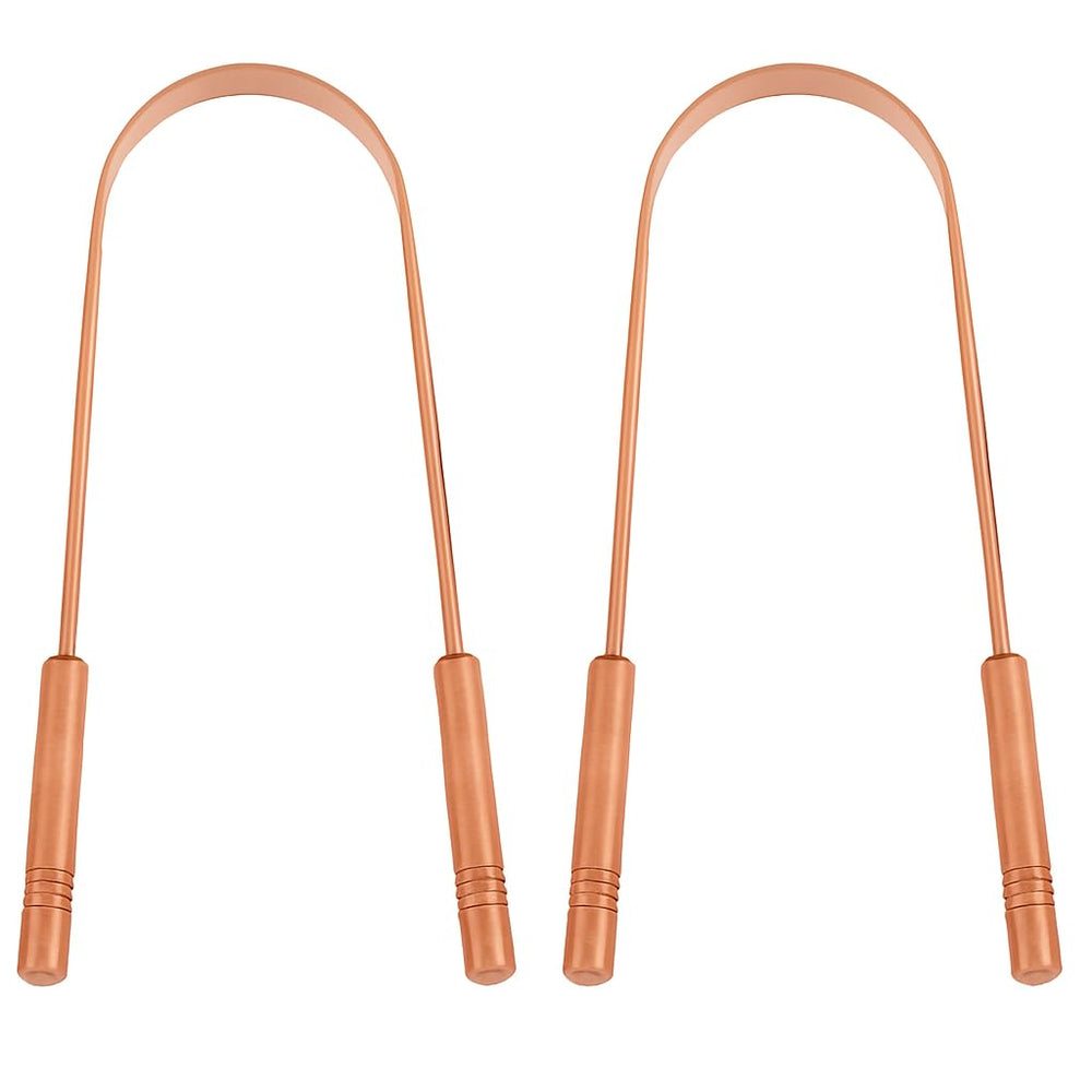 Copper tongue scraper with traditional Ayurvedic design
