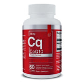 CoQ10 100mg softgels bottle showcasing heart and brain health