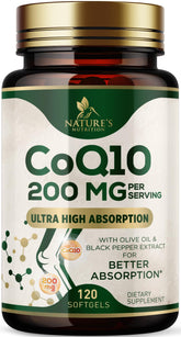 Front view of CoQ10 200mg Softgels bottle