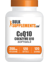 BulkSupplements CoQ10 200mg softgels bottle on white background