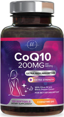 CoQ10 200mg softgels bottle front view