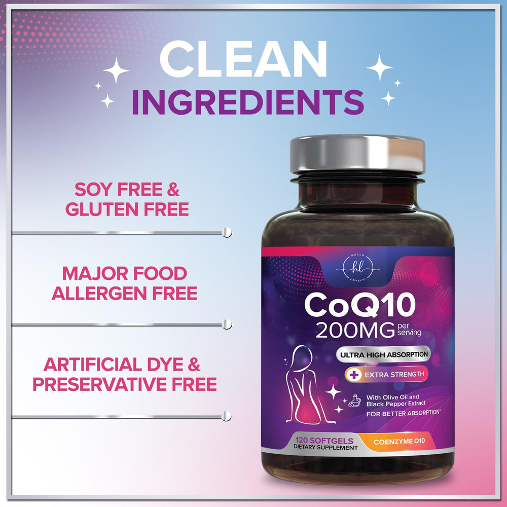 CoQ10 softgels packaging with box and bottle