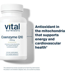Heart health and energy support concept with CoQ10 icon