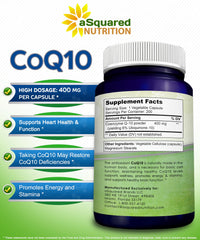 CoQ10 product line showcasing 400mg capsules
