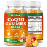 CoQ10 500mg gummies peach flavor bottle - 60 count
