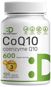Hero image: CoQ10 600mg + Omega-3 100mg capsules