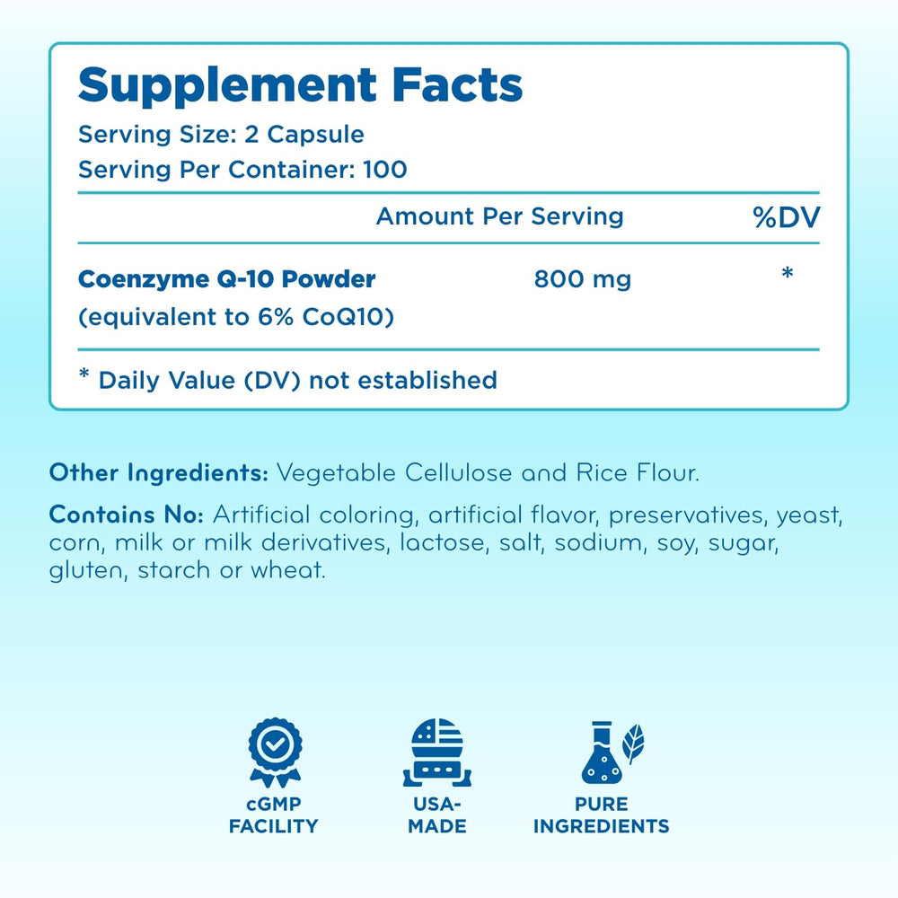 Bottle label displaying serving count of 100